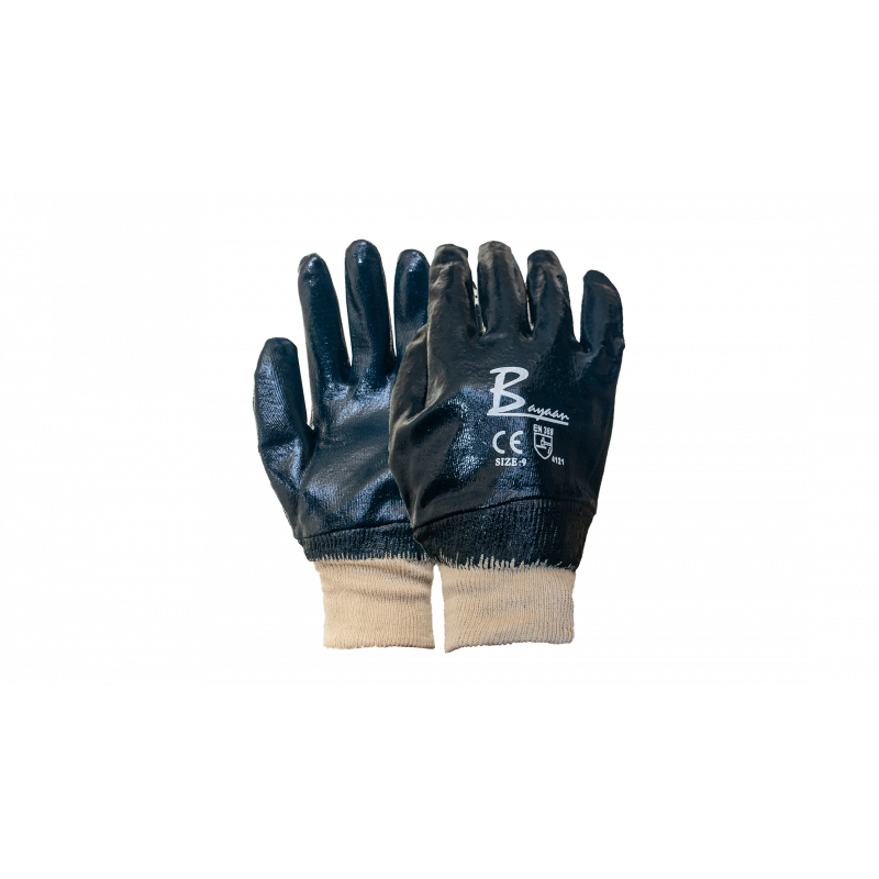 Bayaan PVC Black Chip Palm Knit Wrist Gloves