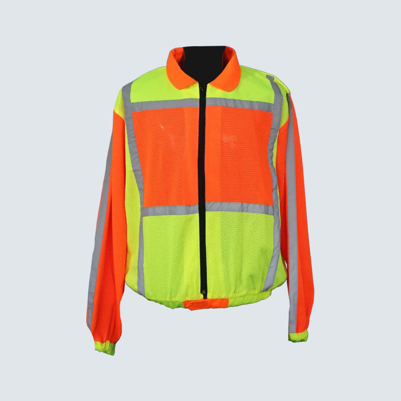 Bayaan Two Tone Lime/Orange Reflective Jacket with ID pocket 