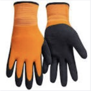 Gripper Heavy Duty Black Latex Orange Freezer Gloves