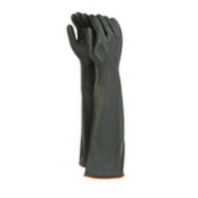 Rubber Black Glove Smooth Shoulder length 