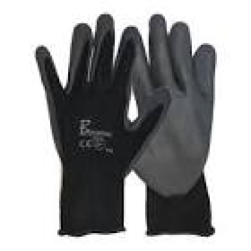 Bayaan Black Nylon Black Pu Coat Gloves L
