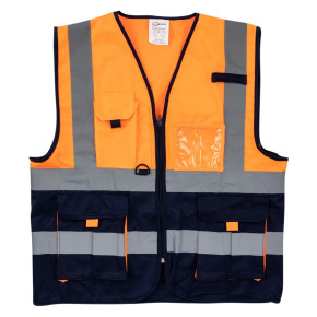 Two Tone Signaling Jacket Orange and Navy