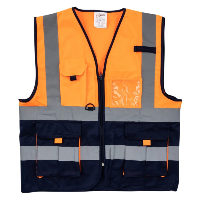 Two Tone Signaling Jacket Orange and Navy