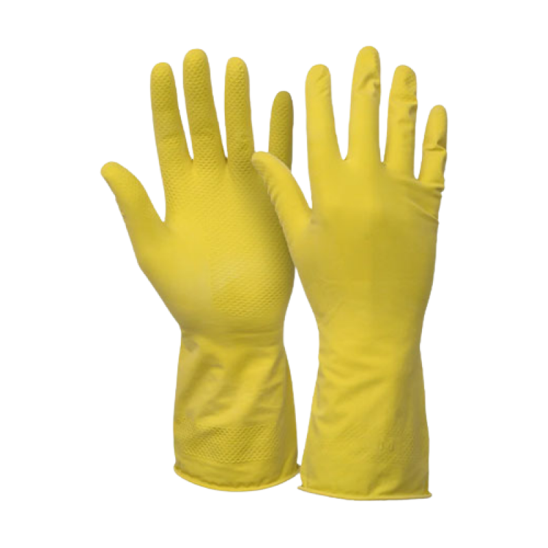 Bayaan Yellow Household Flock Lined Gloves