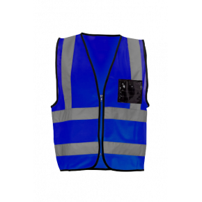 Blue Reflective Jacket with ID Pocket & Zip