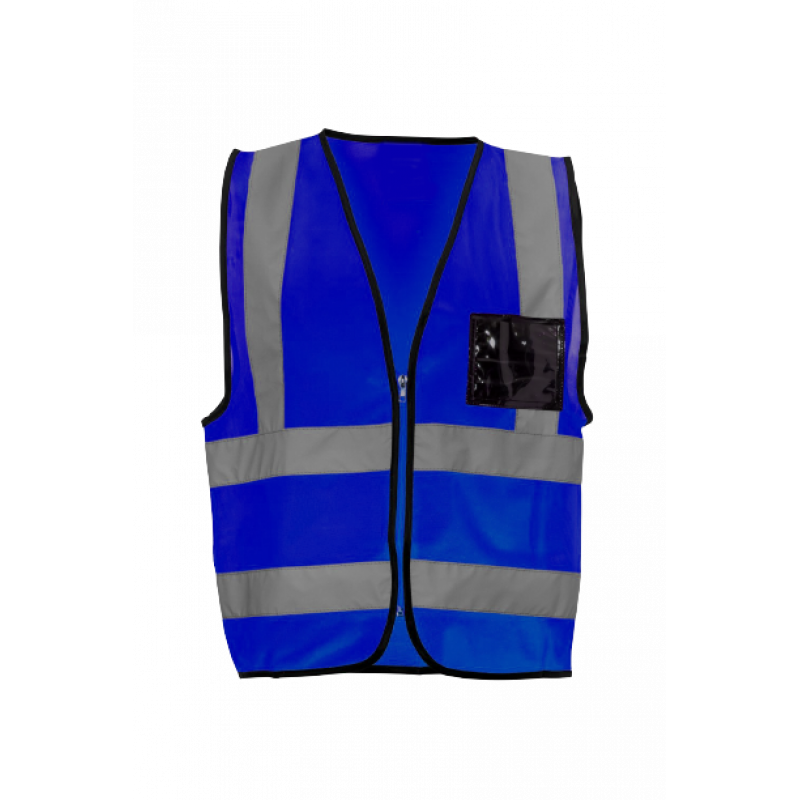 Blue Reflective Jacket with ID Pocket & Zip