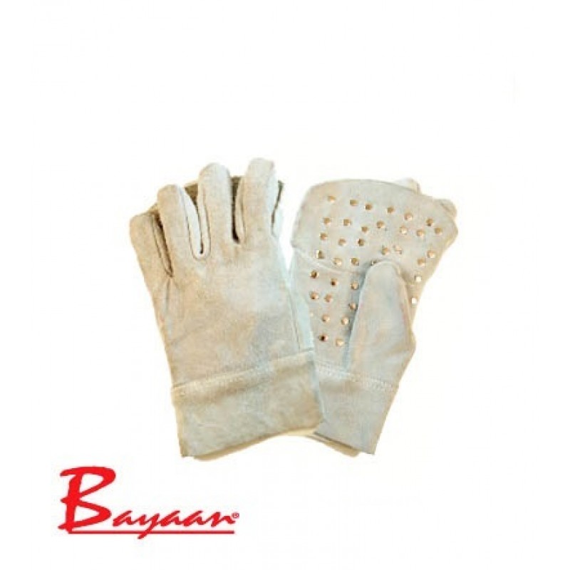 Bayaan Chrome Leather Rivetted Palm Glove
