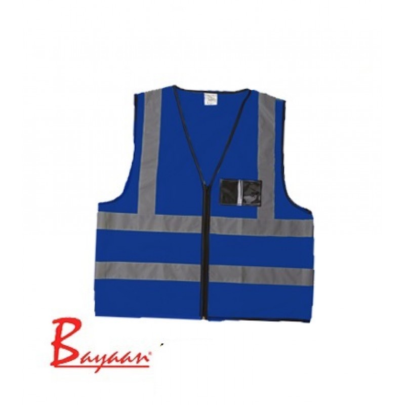 Blue Reflective Jacket with ID Pocket & Zip
