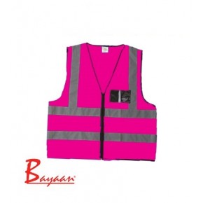 Pink Reflective Jacket with ID Pocket & Zip