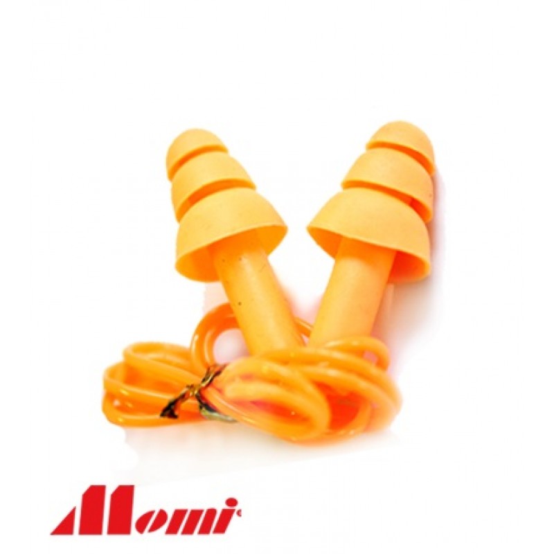 Momi Orange Reusable Corded Ear Plug In Packet