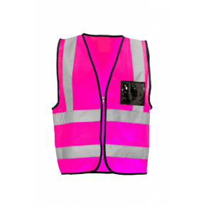 Pink Reflective Jacket with ID Pocket & Zip